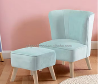 Ensemble canapé et tabouret en bois pour enfants, siège confortable et moelleux pour la maison, l'école, le salon, la chambre, chaise ottoman pour bébé
