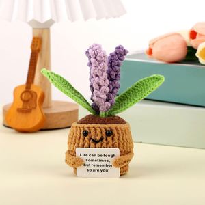 Positive Lavender Crochet Potted Plants Creative Knitted Potted Plant Emotional Lavender Flower Crochet Potato Home <b>Decor</b> - Product Image 3