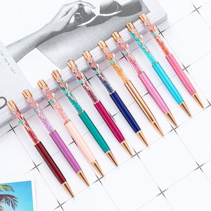 New 2023 Fashion Crystal Metal Ballpoint <b>Pen</b> With Creative Flower Clip Multi-color Rotary Advertising Printing Logo for Gift - Product Image 6