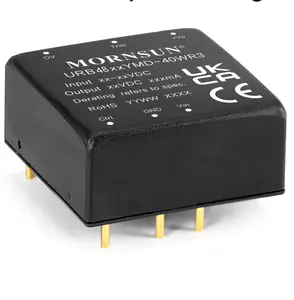 MORNSUN URB_YMD-40WR3 Series แยก 40W DC-DC Converter 4:1 แรงดันไฟฟ้าอินพุตช่วง 88% ประสิทธิภาพ 1500VDC อินพุตบอร์ดเมาท์