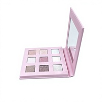 Palette de fards à paupières scintillants 9 couleurs Rose Mauve Rose Métallique Mat Kit de maquillage pour les yeux Vente en gros Ensemble de maquillage beauté avec miroir