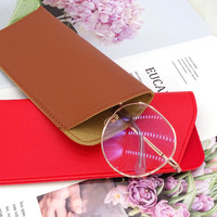 Étui en cuir PU personnalisé avec logo, pochette à rabat oblique pour lunettes et couteau, vente en gros directe usine, décorations de table de fête