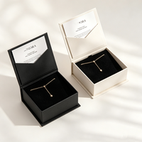 Boîte à bijoux magnétique de luxe personnalisée, écologique, mate, recyclable, avec logo, boîte en papier rigide pour cosmétiques et parfums, faite à la main