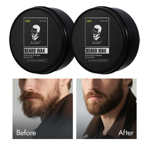 Cire à barbe Kostfol Private Label pour hommes avec huile d'argan et de jojoba, tenue forte 50g - Forme parfaite pour la <span class=keywords><strong>moustache</strong></span> et style naturel et volumineux - Product Image 1