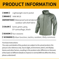 Vente en gros Veste d'extérieur légère et décontractée Veste Softshell tactique pour homme