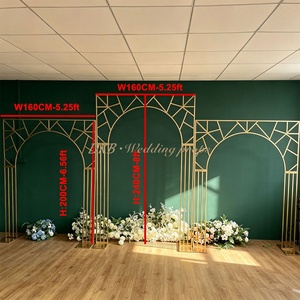 DKB New Arrival Professional Modern Metal Arched <b>Mirrors</b> Set Green Wall Decorative Standalone <b>Panels</b> Interior Design Wedding - Product Image 2