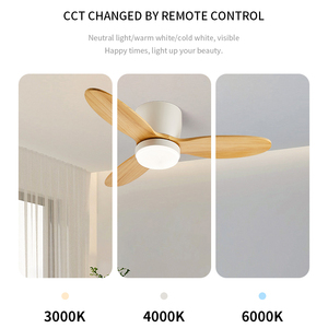 Factory Direct Wood <b>Ceiling</b> Fans with <b>Lights</b> and Remote Dimmable 3CCT Reversible BLDC Motor ABS Blades for <b>Bedroom</b> Living Room - Product Image 2