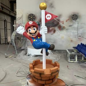 Estatua de Fibra de Vidrio de Tamaño Real de Personaje de Dibujos Animados para Exteriores, Superhéroe Mario, para Decoración de Tiendas y Centros Comerciales - Product Image 6