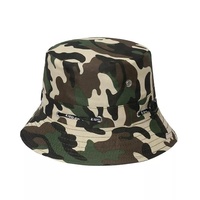 Sombrero de lavabo con estampado de Color de algodón puro de camuflaje, sombrero de pescador de ala grande a la moda, sombrero de cubo, gorra de lavabo para las cuatro estaciones