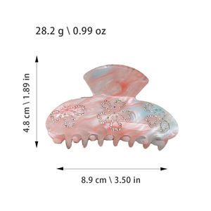 جديد إبداعي فاخر شعار مخصص خلات حجر الراين ، ذيل حصان القرش خلات مقاطع كبيرة - Product Image 2