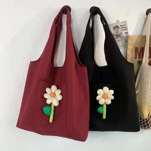 FS Dynertek Cartoon Folding Portable Canvas Tote <b>Bag</b> with Two Handles for Daily Shopping Casual Use - Product Image 4