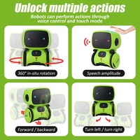 Robot à commande vocale avec capteur tactile, rotation à 360°, enregistrement, répétition, chant, danse, yeux LED, jouet éducatif en plastique, cadeau pour enfants