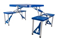 Personnalisé Campingtisch Mesa Extérieur 4 Places En Plastique Jardin Pliable Pique-Nique Camping Extérieur Table Et Chaises Ensemble Avec Wmbrella Trou