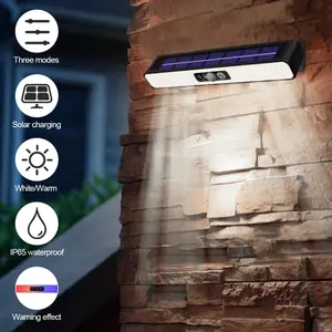 Luces Solares LED Dinámicas de Emergencia, Luz Roja y Azul para Construcción de Carreteras Nocturnas, Lámpara de Camping Impermeable, Luz Nocturna para Jardín - Product Image 4