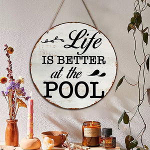 Spot garden <b>decoration</b> wooden sign hangings, home <b>wall</b> <b>decorations</b>, wooden round slogan signs, doorplates, ornaments - Product Image 1