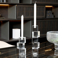 Chandelier en cristal géométrique minimaliste de luxe, porte-bougie décoratif pour table à manger, ambiance chaleureuse, décoration intérieure