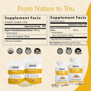 OEM Private Label <span class=keywords><strong>TREMELLA</strong></span> Paddenstoelenextract Shiitake Paddenstoelen <span class=keywords><strong>Capsules</strong></span> <span class=keywords><strong>TREMELLA</strong></span> <span class=keywords><strong>Capsules</strong></span> - Product Image 2