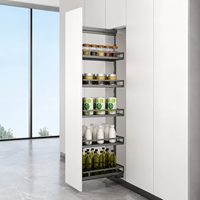 Gabinete de Almacenamiento de Cocina Independiente TKK con Cierre Suave Personalizado, Unidad Alta de 2-6 Niveles con Cesta Extraíble para Despensa, Ideal para Hoteles y Hogares