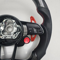 Accessoires intérieurs de voiture neufs en cuir fibre de carbone avec bouton de démarrage, volant compatible avec Audi R8