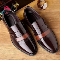 Chaussures habillées pour hommes BBAVR en cuir verni à boucle, bout pointu, couleur unie, pour le bureau et les occasions formelles