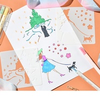 Pochoir carré petit format, modèle ajouré pour pulvérisation, règle de dessin pour album DIY et carnet de notes, 13x13CM, 28 styles