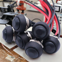 Bouton poussoir momentané Wenzhou 12 mm, trou de montage 1/2 pouce, marche/arrêt, mini bouton piézo rond étanche noir