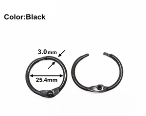 YIWANG 1 Inch Black Metal Loose Leaf Book Binder Rings for Home School Office - Product Image 3
