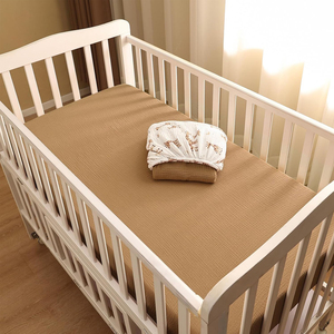 Drap-housse pour <span class=keywords><strong>lit</strong></span> bébé unisexe ultra-doux, uni, toutes saisons, MOQ faible, drap-housse standard pour berceau - Product Image 2