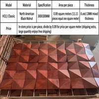 Panel Dinding Kayu 3D Interlocking Teak Mosaic Ramah Lingkungan Tahan Air Sambungan Tanpa Celah Dekorasi Dinding Interior Modern Lobi Hotel