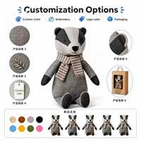 Peluches personnalisées OEM en tissu de lin, animal en peluche hérisson, jouet en peluche personnalisé pour enfant, peluche personnalisable pour la décoration de la chambre d'enfant, jouet pour enfant
