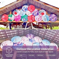Parapluie décoratif chinois traditionnel personnalisé |   Parapluie artisanal à manche en bois massif pour événements et spectacles de danse en restaurant