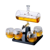 Offres Spéciales! Haute borosilicate verre Rouge Vin Whisky Verre Decanter Bouteille Ensemble Bateau À Voile Conception OEM Logo PERSONNALISÉ Offres Spéciales