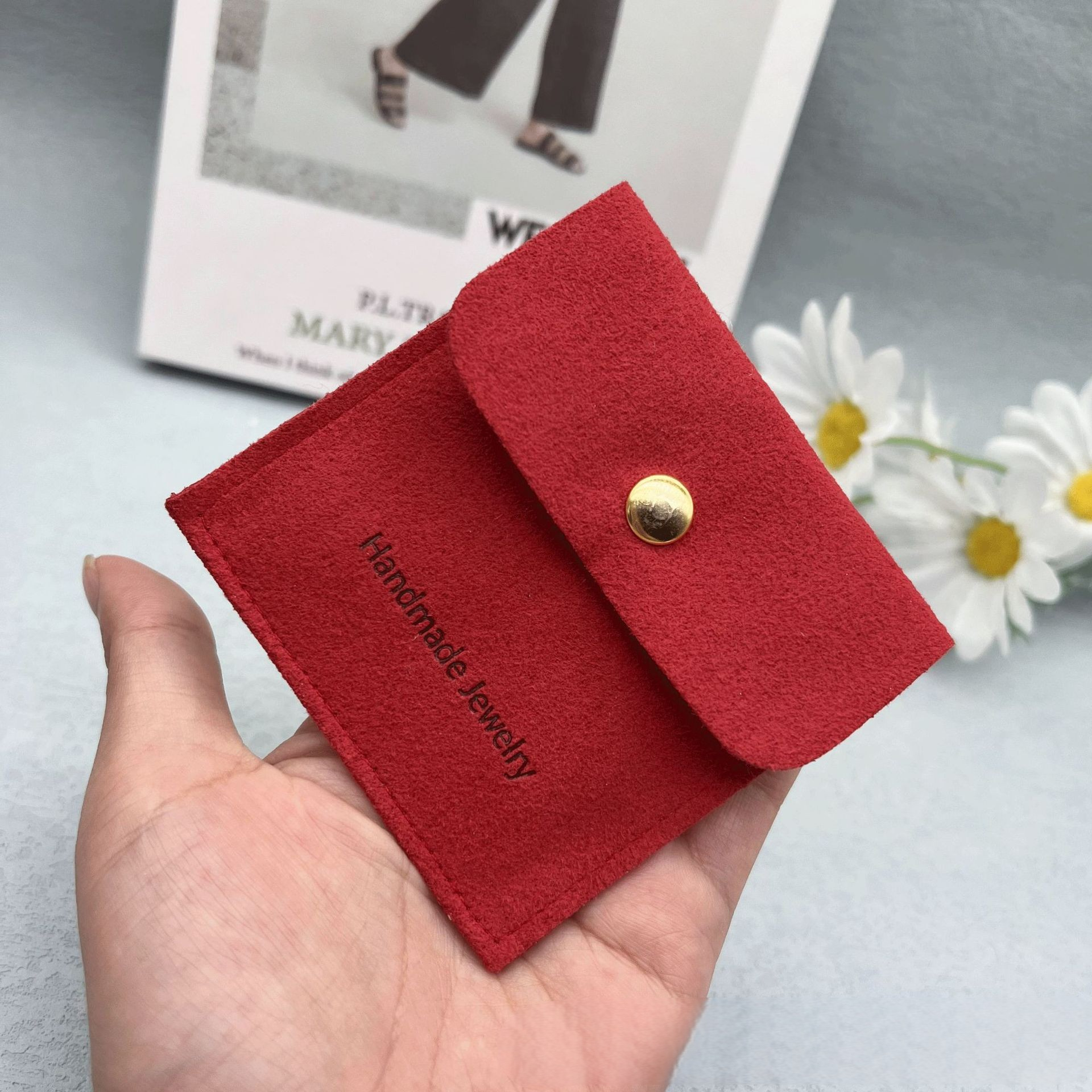 Rouge 8*8cm sac + nternal carte