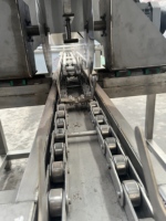 Automatische ananas schilmachine, ananas boven- en onderste delen snijdende, schillende, ontpitende en in wedges snijdende machine
