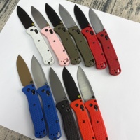 Couteau de camping pliant 535 avec manche G10 coloré et texture antidérapante, option OEM, 20,8 cm, bouton de pouce, cadeau EDC pour usage extérieur