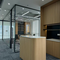 Interior Sliding Glass Door System Room Divider Partition Modern Office Commercial Glass Partition Wall for Fit Out