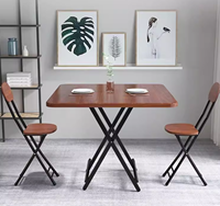 Ensemble de table et de chaises pliantes en bois d'occasion pour salle de réunion d'hôtel, voiture, extérieur, petit format, pour événements, café, mobilier