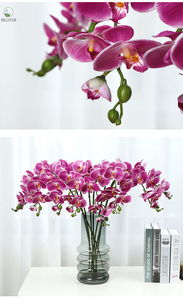 Nuovi modelli realistici popolari orchidee fiori artificiali eucalipto <span class=keywords><strong>orchidea</strong></span> <span class=keywords><strong>vaso</strong></span> di erba per la decorazione della casa di nozze - Product Image 5