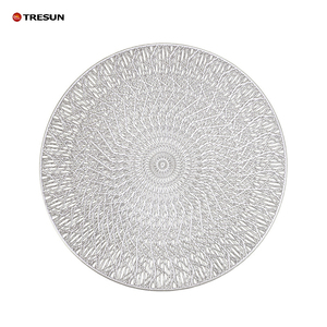 Wholesale Placemat <b>Insulation</b> Mat Party Desktop Decoration Luxury Pink PVC Injection Molded Placemat for Wedding - Product Image 4