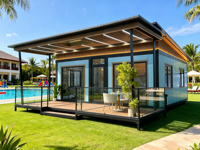 Maison conteneur préfabriquée extensible de luxe 20 pieds 40 pieds de haute qualité, installation rapide, design moderne, panneaux sandwich en acier