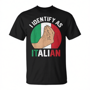 T-shirt con Gesto della Mano Italiano e Bandiera Italiana - Identifico l'Italia come paese con un simbolo di questo genere - Product Image 2
