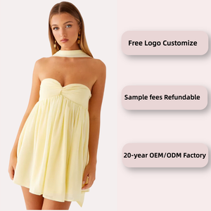 <span class=keywords><strong>Robe</strong></span> moulante sexy plissée <span class=keywords><strong>à</strong></span> bretelles en maille décontractée pour femmes, couleur unie personnalisée, mini <span class=keywords><strong>robe</strong></span> de soirée - Product Image 1