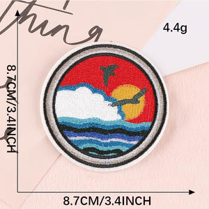 하이 퀄리티 라운드 자수 의류 액세서리 야외 등산 하이킹 패치 리온 - Product Image 5