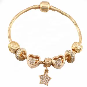 Jewellery Jewellery Simple Star Charms Beads Chain Bangles Gold Plated Jewellery