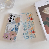 Coque personnalisée design IMD en acrylique transparent motif fleur pour Samsung S25 Ultra S24 Plus S23FE Coque de téléphone Beautiful Blazing Flowers
