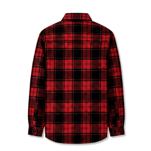Chemise en flanelle à carreaux à manches longues pour homme de haute qualité, coupe classique, décontractée, en coton, boutonnée - Product Image 2