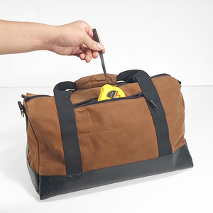 Dual tone vải lưu trữ Duffel Bag cầm tay vải PVC cà phê màu lưu trữ túi - Product Image 3