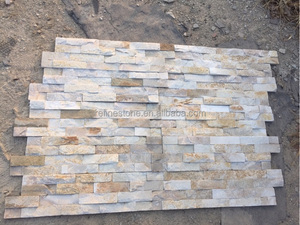 Custom-Size a forma di Z dorato giallo <span class=keywords><strong>naturale</strong></span> quarzite rivestimento della parete di pietra moderno rustico superficie Modulare <span class=keywords><strong>antiacido</strong></span> esterno - Product Image 4