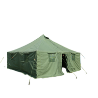 Tente de camping de luxe quatre saisons pour l'extérieur, capacité 20 personnes, toile imperméable vert armée, certifiée CE, aluminium, une chambre