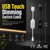 Câble de commutation tactile USB ANNXIN avec variateur d'intensité Type-C Micro USB et rétroéclairage bleu pour bande LED 1,2 m Vente en gros OEM